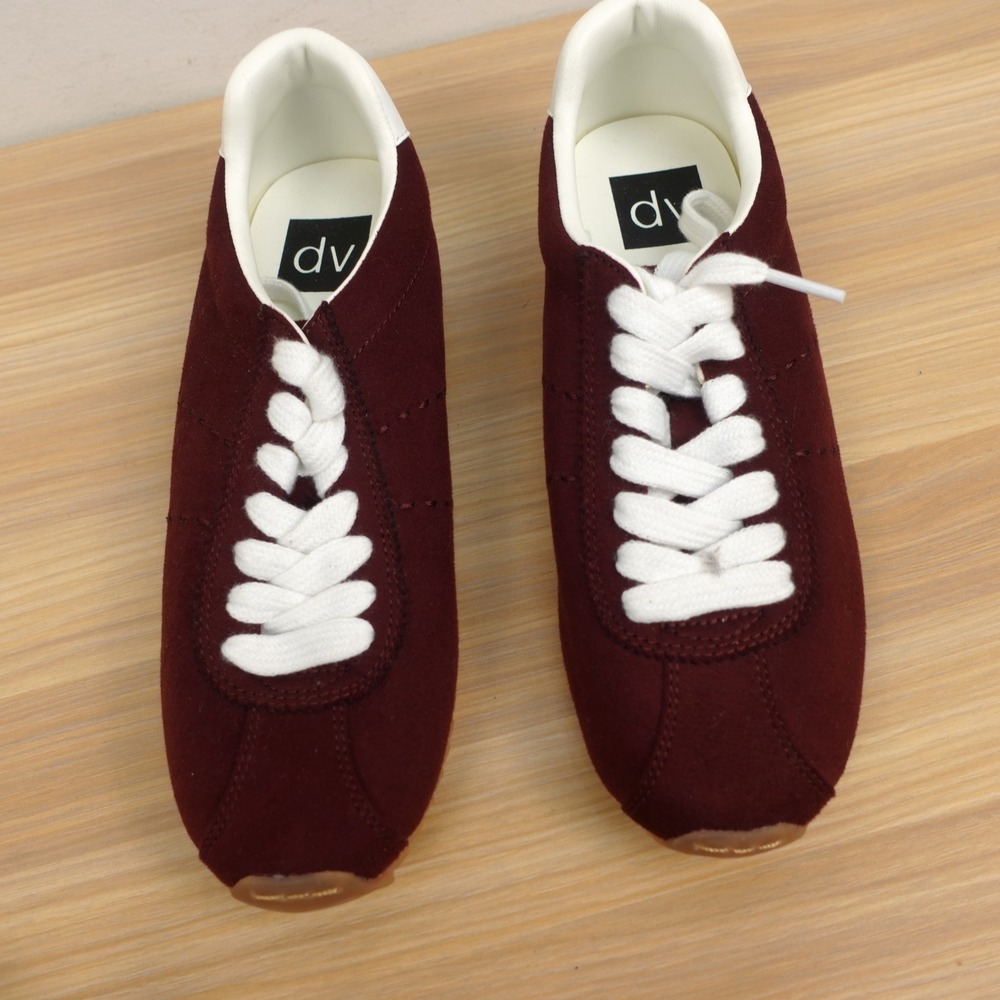 Y2K Indie Burgundy Velvet Sneakers Womens Shoes 6‎ Raisin Wine Red DV Dolce Vita